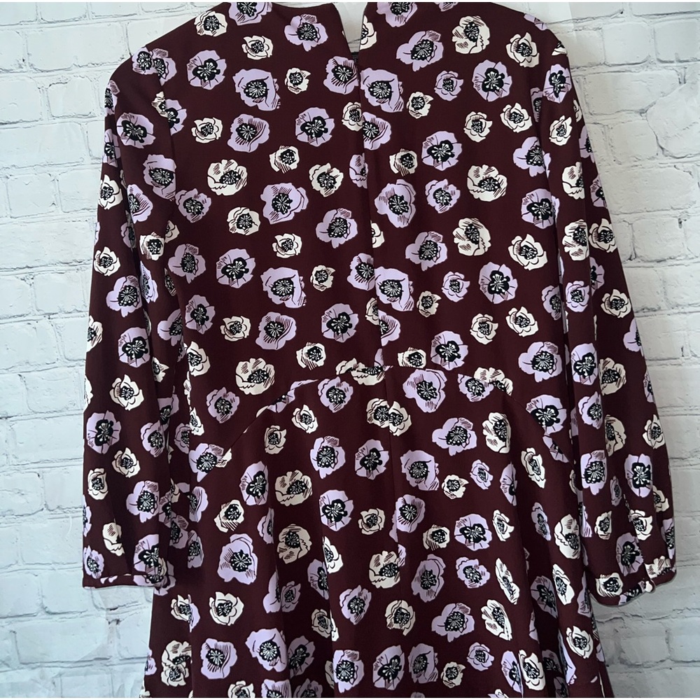 Ann Taylor Loft Dark Purple, White & Black floral dress size 8 - Picture 9 of 10